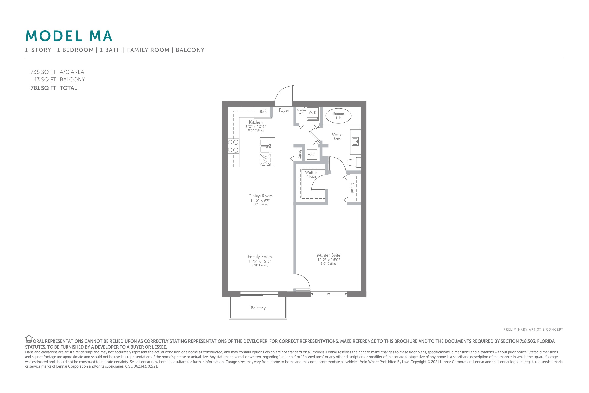 Lennar — Urbana Model MA floorplan