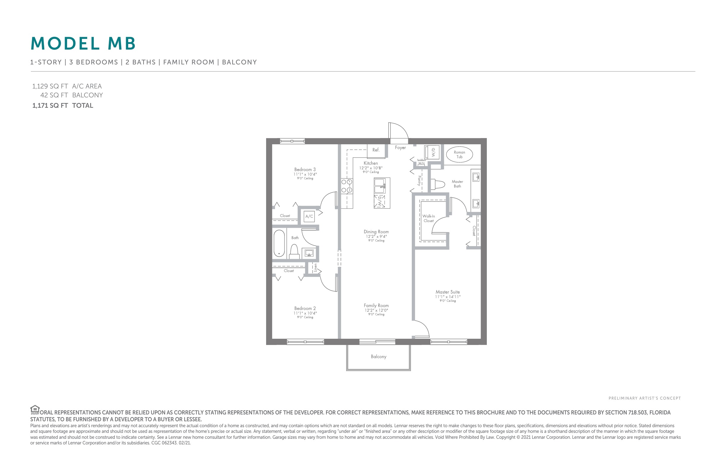 Lennar — Urbana Model MB floorplan