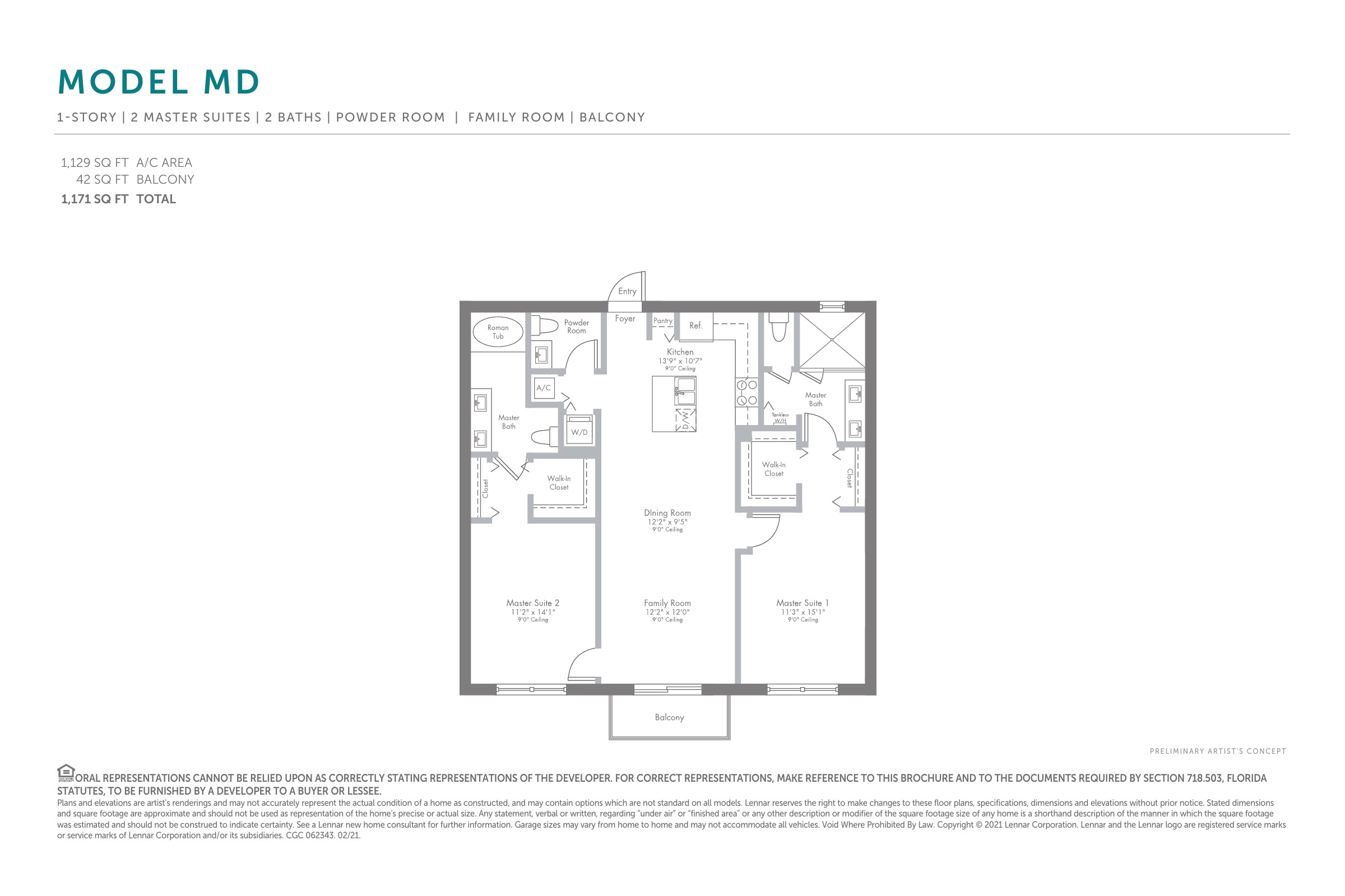 Lennar — Urbana Model MD floorplan