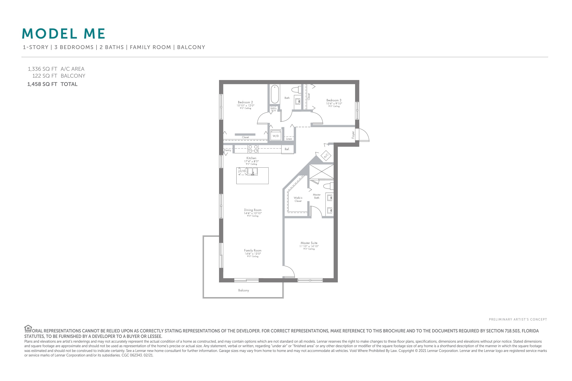 Lennar — Urbana Model ME floorplan