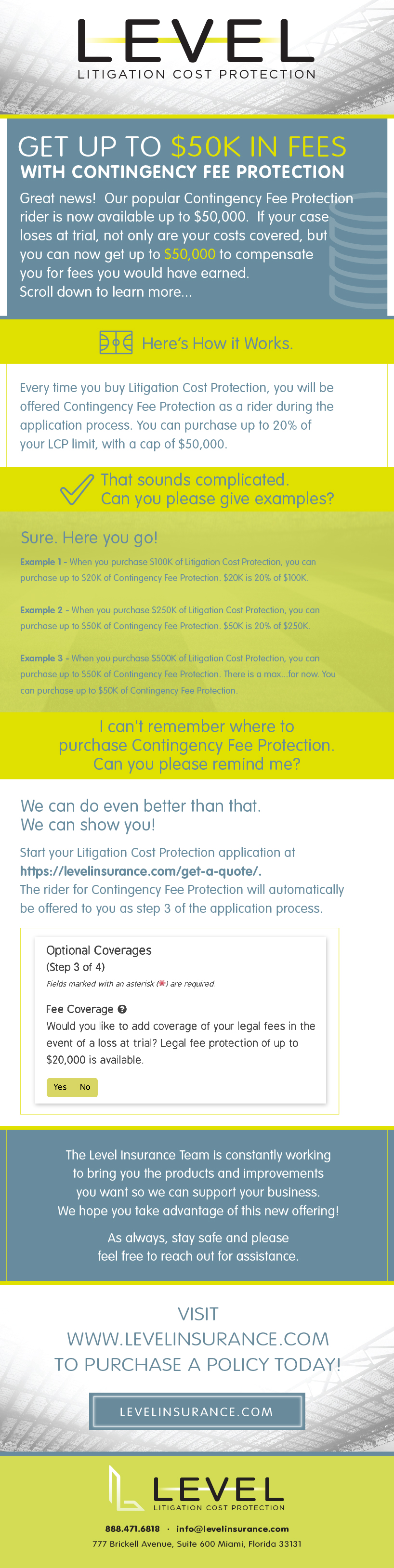 LEVEL Insurance — Email blast design